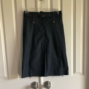 Audrey Celine Womens Skirt w/Belt. Sz 8, Blue